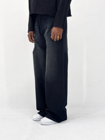 FAIDED WASH BLACK WIDE