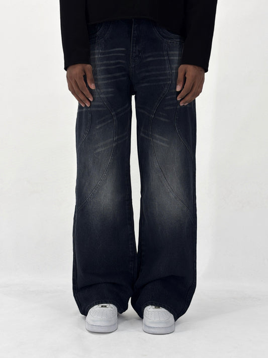 BLACK FAID PATTERN BAGGY