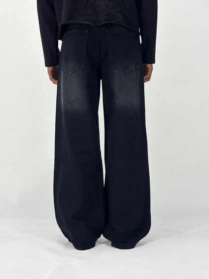 FAIDED WASH BLACK WIDE
