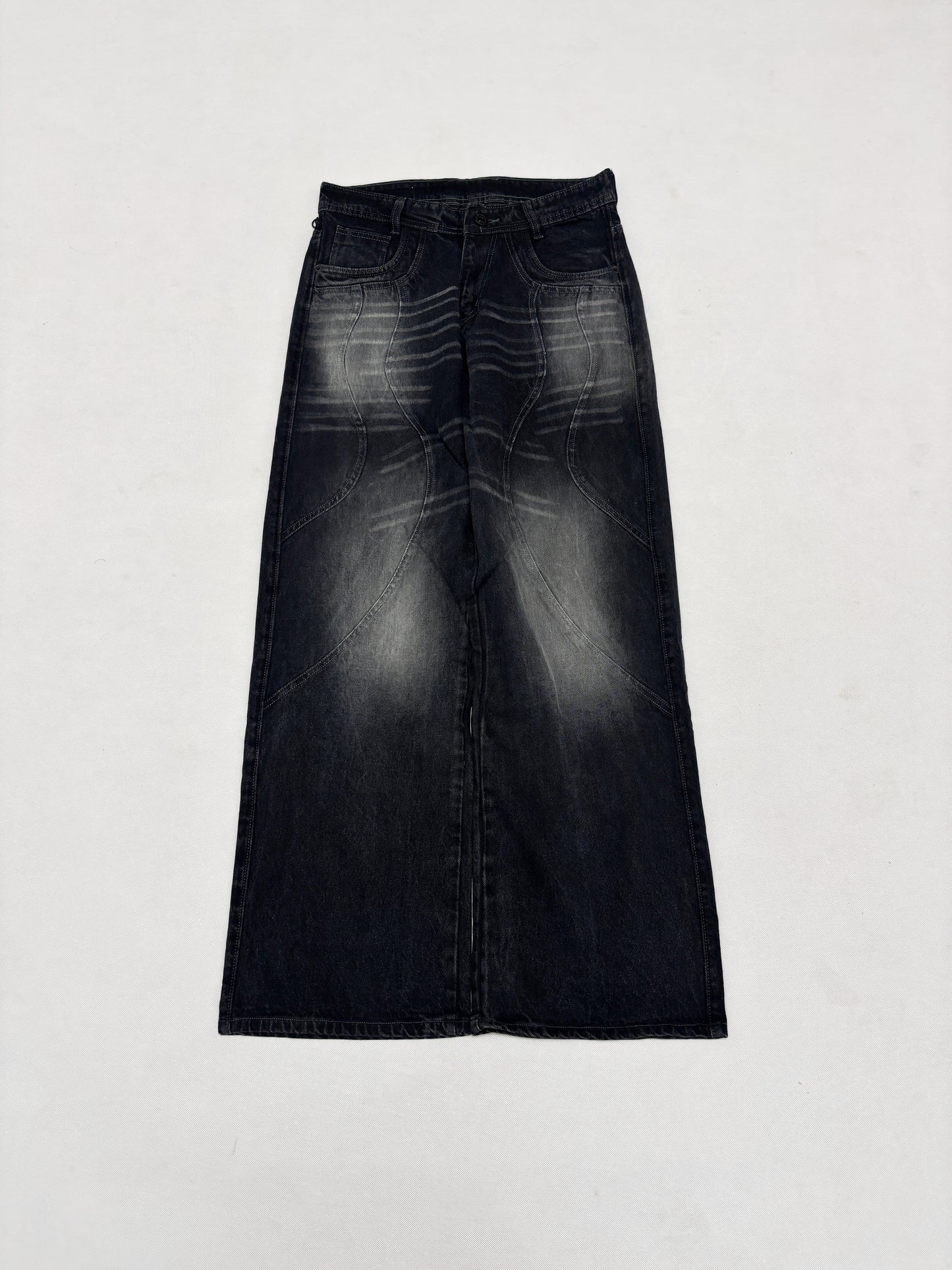 BLACK FAID PATTERN BAGGY